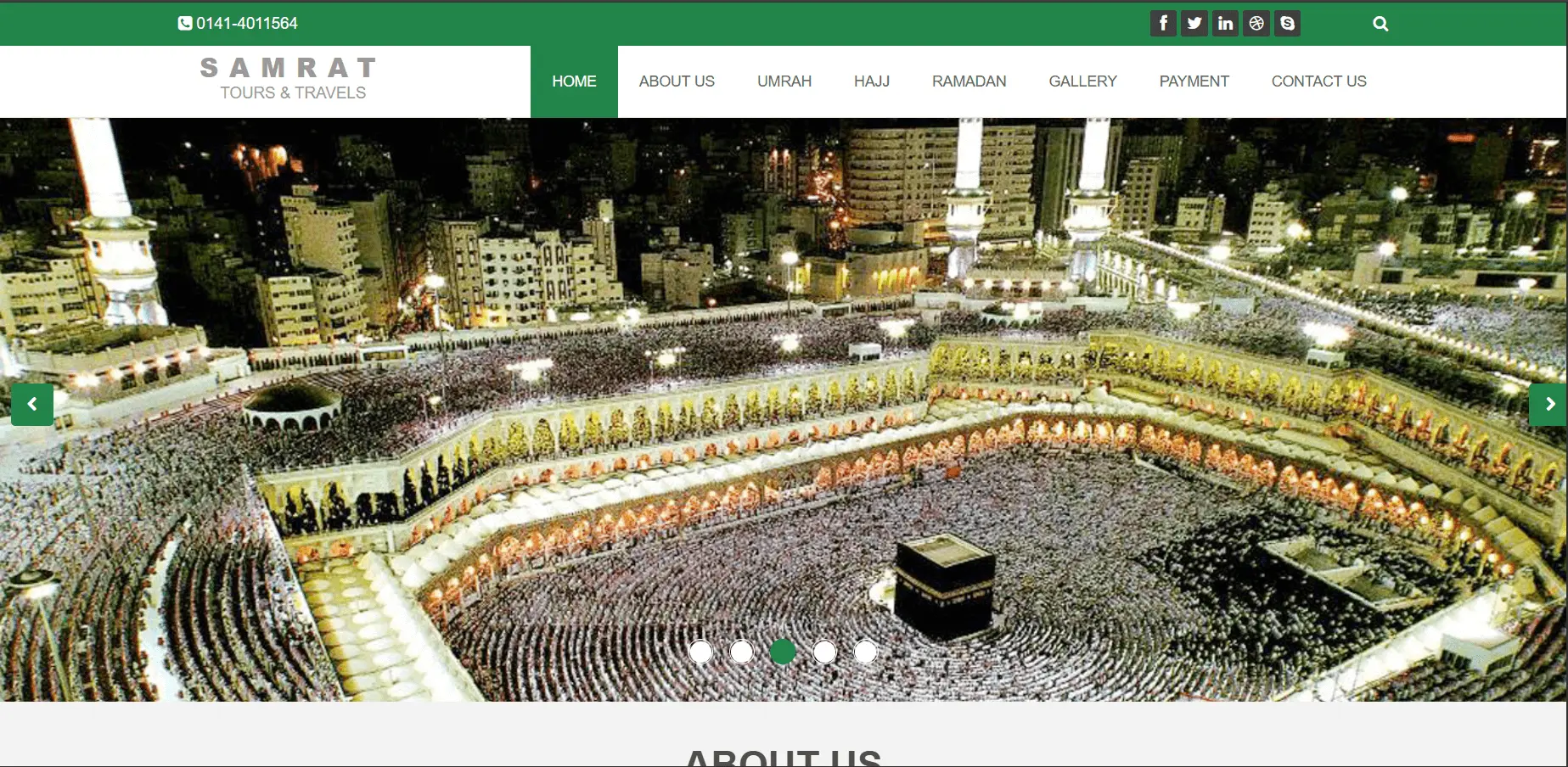 Samrat Tours & Travels website development project screenshot